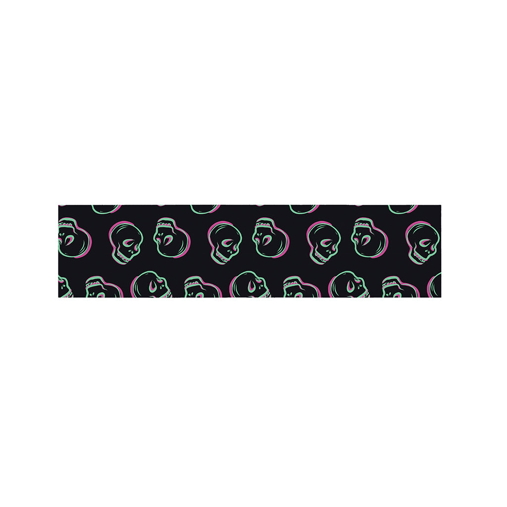 Purple And Teal Skull Pattern Print Bed Runner