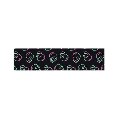 Purple And Teal Skull Pattern Print Bed Runner