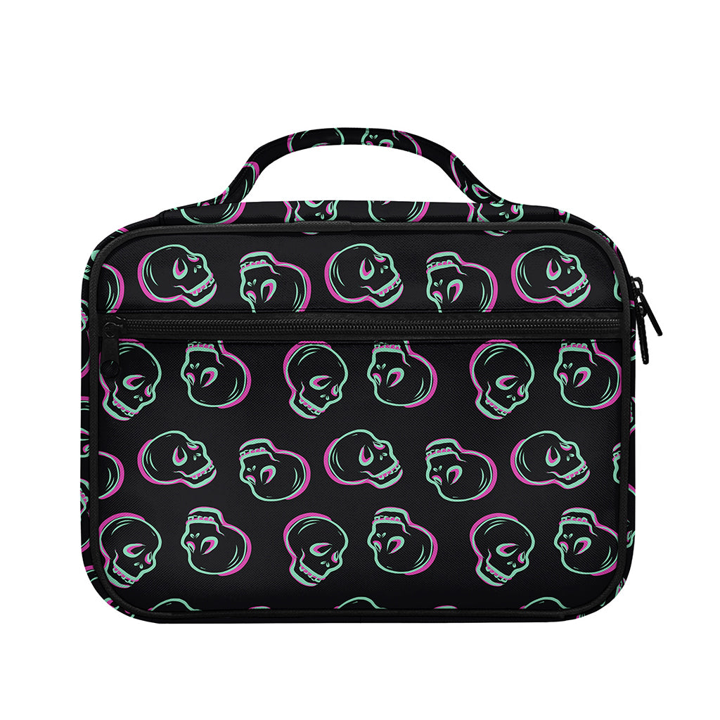 Purple And Teal Skull Pattern Print Briefcase Bible Bag