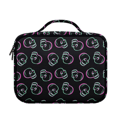 Purple And Teal Skull Pattern Print Briefcase Bible Bag