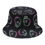 Purple And Teal Skull Pattern Print Bucket Hat