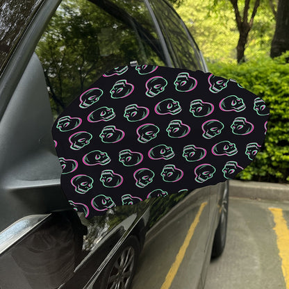 Purple And Teal Skull Pattern Print Car Side Mirror Covers