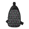 Purple And Teal Skull Pattern Print Sling Bag