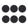 Purple And Teal Skull Pattern Print Coaster Set