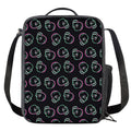 Purple And Teal Skull Pattern Print Crossbody Lunch Bag