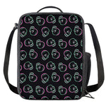 Purple And Teal Skull Pattern Print Crossbody Lunch Bag
