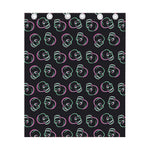 Purple And Teal Skull Pattern Print Curtain