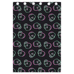 Purple And Teal Skull Pattern Print Curtain