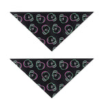 Purple And Teal Skull Pattern Print Dog Bandana