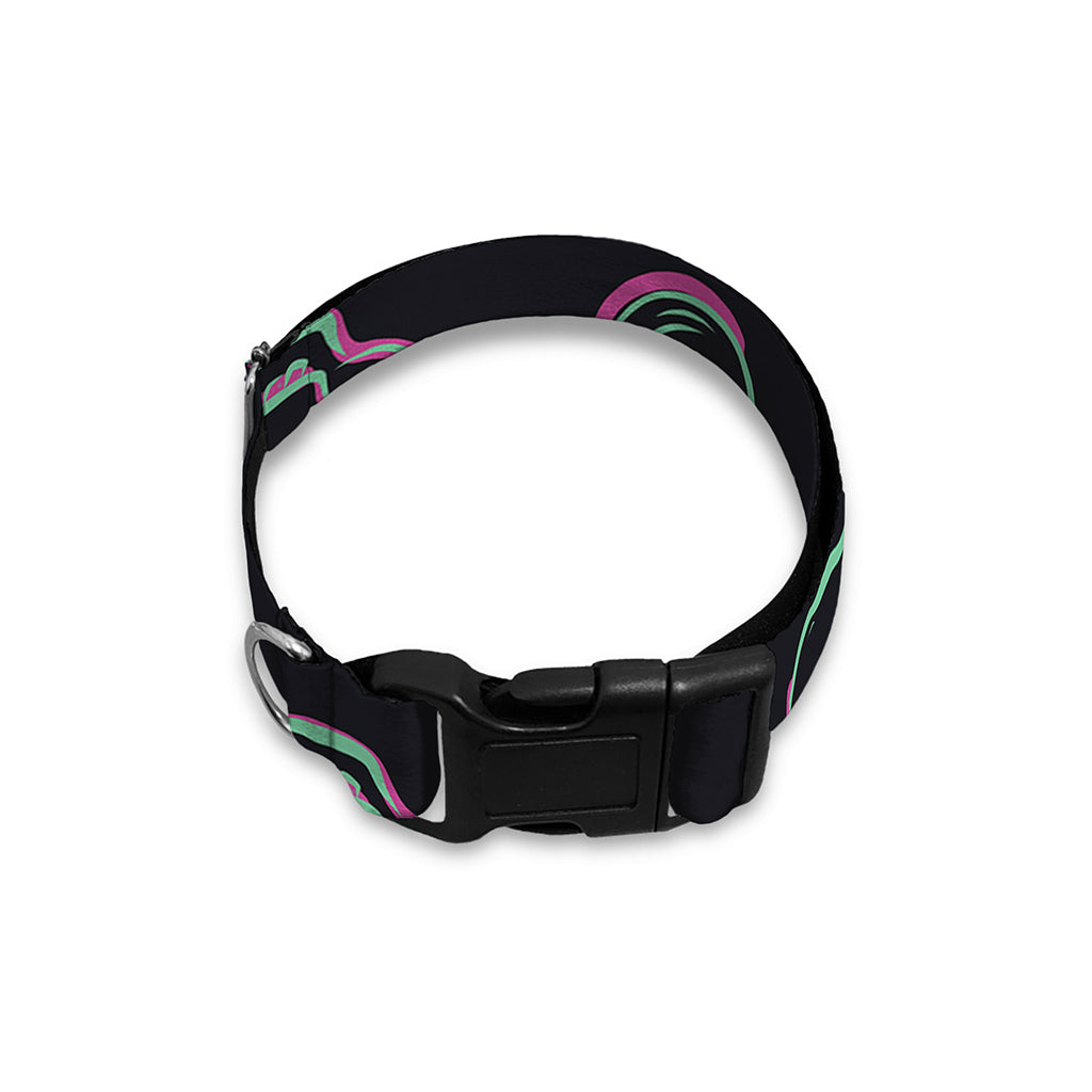 Purple And Teal Skull Pattern Print Dog Collar