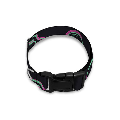 Purple And Teal Skull Pattern Print Dog Collar