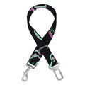 Purple And Teal Skull Pattern Print Dog Seat Belt
