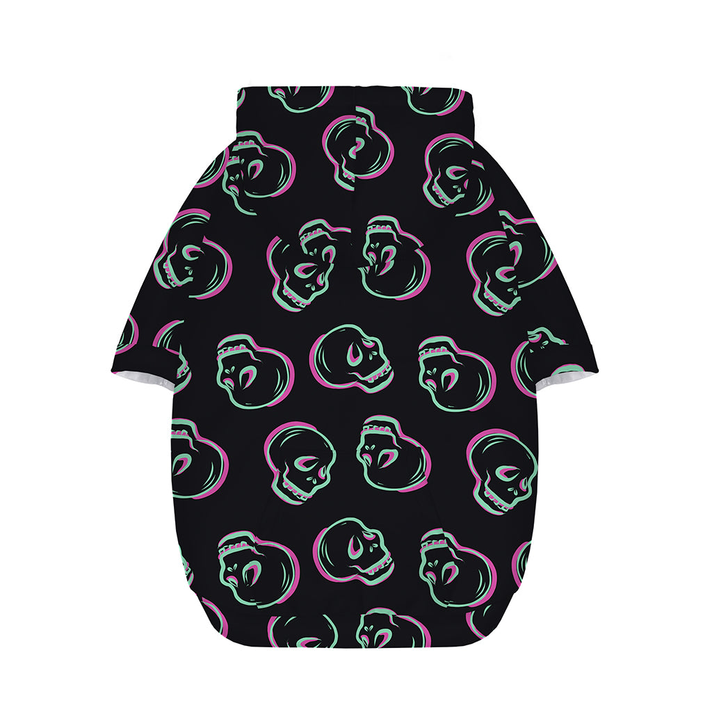Purple And Teal Skull Pattern Print Dog Zip Up Hoodie