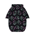 Purple And Teal Skull Pattern Print Dog Zip Up Hoodie