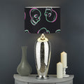 Purple And Teal Skull Pattern Print Drum Lamp Shade