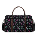 Purple And Teal Skull Pattern Print Duffle Bag