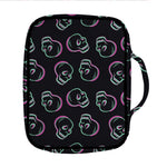 Purple And Teal Skull Pattern Print Front Pocket Bible Bag