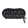 Purple And Teal Skull Pattern Print Glasses Case