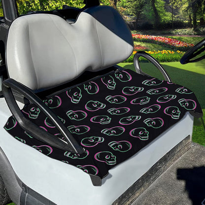 Purple And Teal Skull Pattern Print Golf Cart Seat Cover