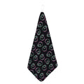 Purple And Teal Skull Pattern Print Hand Towel
