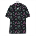 Purple And Teal Skull Pattern Print Hawaiian Shirt
