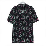 Purple And Teal Skull Pattern Print Hawaiian Shirt