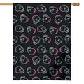 Purple And Teal Skull Pattern Print House Flag