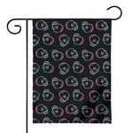 Purple And Teal Skull Pattern Print House Flag