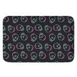 Purple And Teal Skull Pattern Print Indoor Door Mat