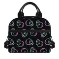 Purple And Teal Skull Pattern Print Insulated Lunch Bag