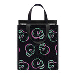 Purple And Teal Skull Pattern Print Insulated Lunch Tote