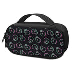 Purple And Teal Skull Pattern Print Insulin Cooler Travel Case