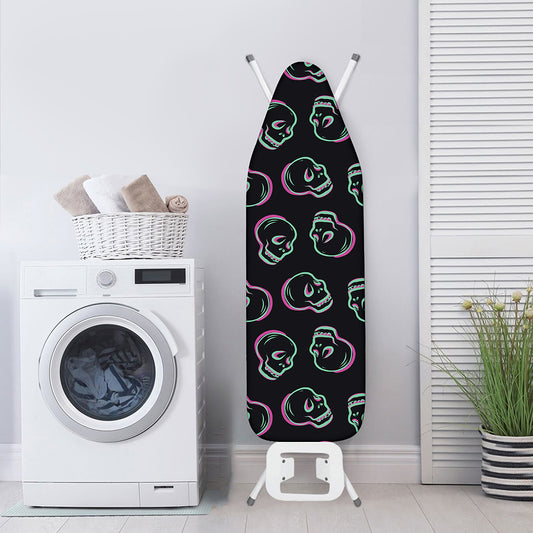 Purple And Teal Skull Pattern Print Ironing Board Cover
