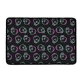 Purple And Teal Skull Pattern Print Kitchen Mat