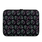 Purple And Teal Skull Pattern Print Laptop Sleeve