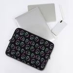 Purple And Teal Skull Pattern Print Laptop Sleeve