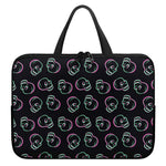 Purple And Teal Skull Pattern Print Laptop Sleeve With Handle