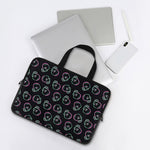 Purple And Teal Skull Pattern Print Laptop Sleeve With Handle