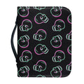 Purple And Teal Skull Pattern Print Leather Bible Cover