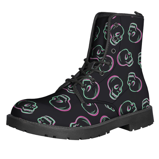 Purple And Teal Skull Pattern Print Backpack