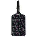 Purple And Teal Skull Pattern Print Luggage Tag