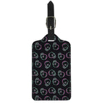 Purple And Teal Skull Pattern Print Luggage Tag