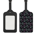 Purple And Teal Skull Pattern Print Luggage Tag