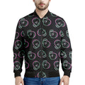 Purple And Teal Skull Pattern Print Men's Bomber Jacket