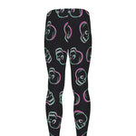 Purple And Teal Skull Pattern Print Men's leggings