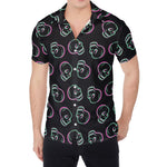 Purple And Teal Skull Pattern Print Men's Shirt