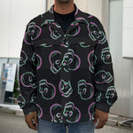 Purple And Teal Skull Pattern Print Men's Shirt Jacket