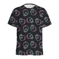 Purple And Teal Skull Pattern Print Men's Athletic T-Shirt