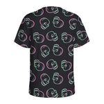 Purple And Teal Skull Pattern Print Men's Sports T-Shirt