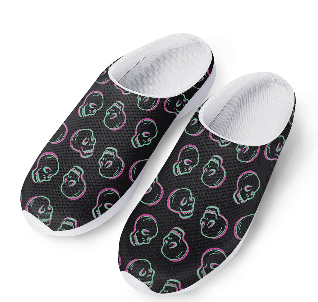 Purple And Teal Skull Pattern Print Mesh Casual Shoes